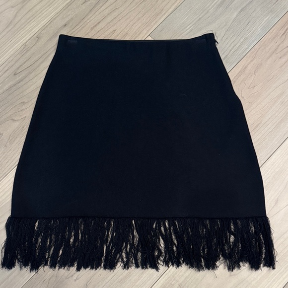 The Impeccable Pig Black Fringe Mini Skirt - Picture 1 of 6